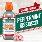 TheraBreath Limited Edition Holiday Festive & Fresh Oral Rinse, Peppermint Kiss – 16 oz