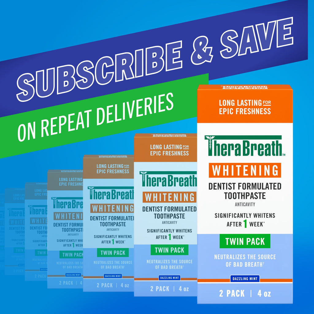 TheraBreath Whitening Toothpaste, Peroxide-Free & Anticavity, Dazzling Mint – 2-Pack