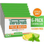 Fresh Breath Chewing Gum, Citrus Mint Flavor – 10 Count (Pack of 6)