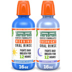 TheraBreath AM PM Mouthwash Bundle, Morning & Overnight Rinses, 16 Fl Oz, 2-Pack