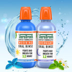 TheraBreath AM PM Mouthwash Bundle, Morning & Overnight Rinses, 16 Fl Oz, 2-Pack