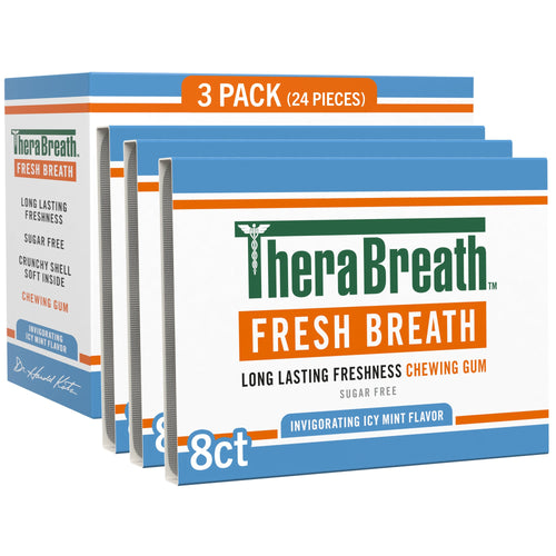Chewing Gum, Invigorating Icy Mint Flavor – 8 Count (Pack of 3)