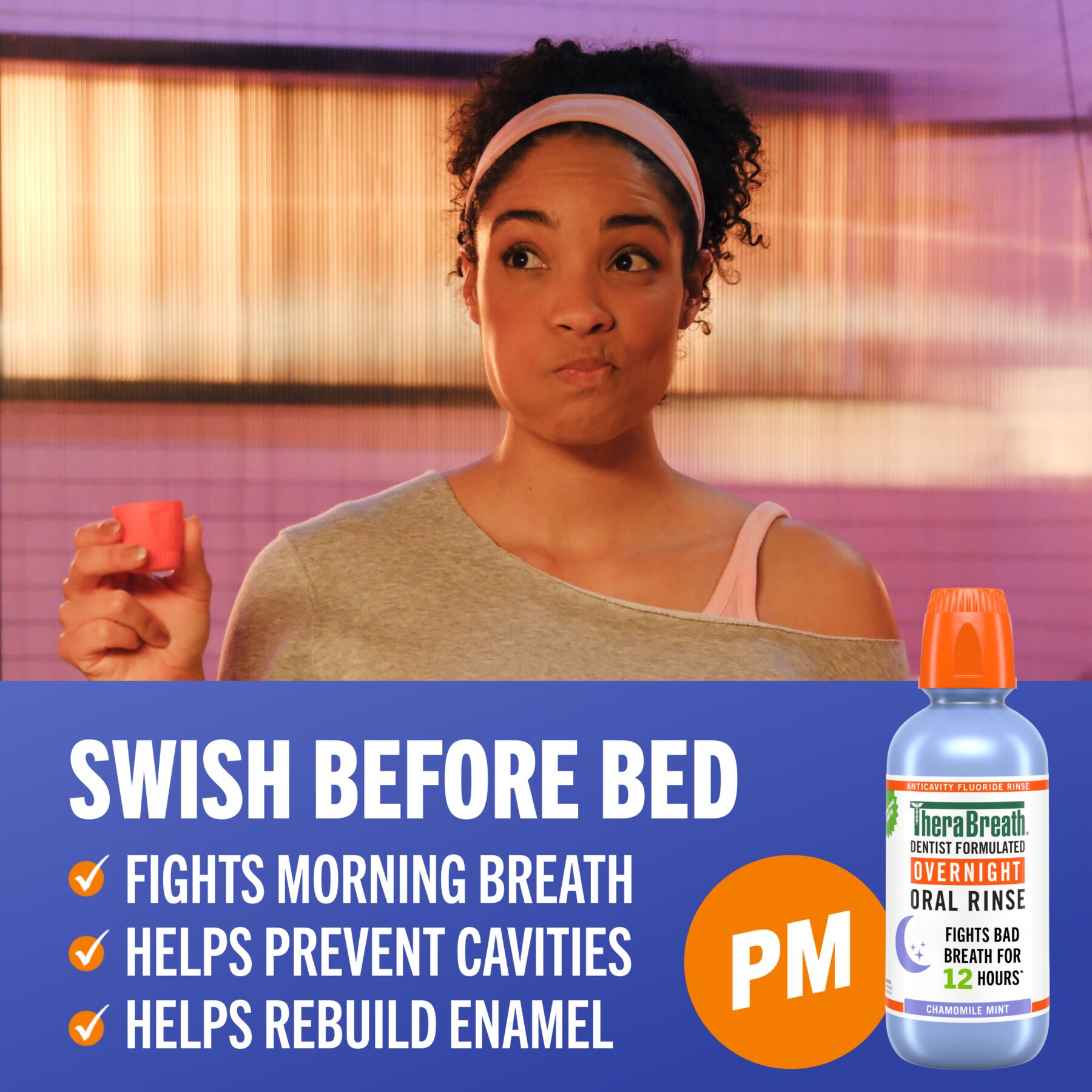 TheraBreath AM PM Mouthwash Bundle, Morning & Overnight Rinses, 16 Fl Oz, 2-Pack