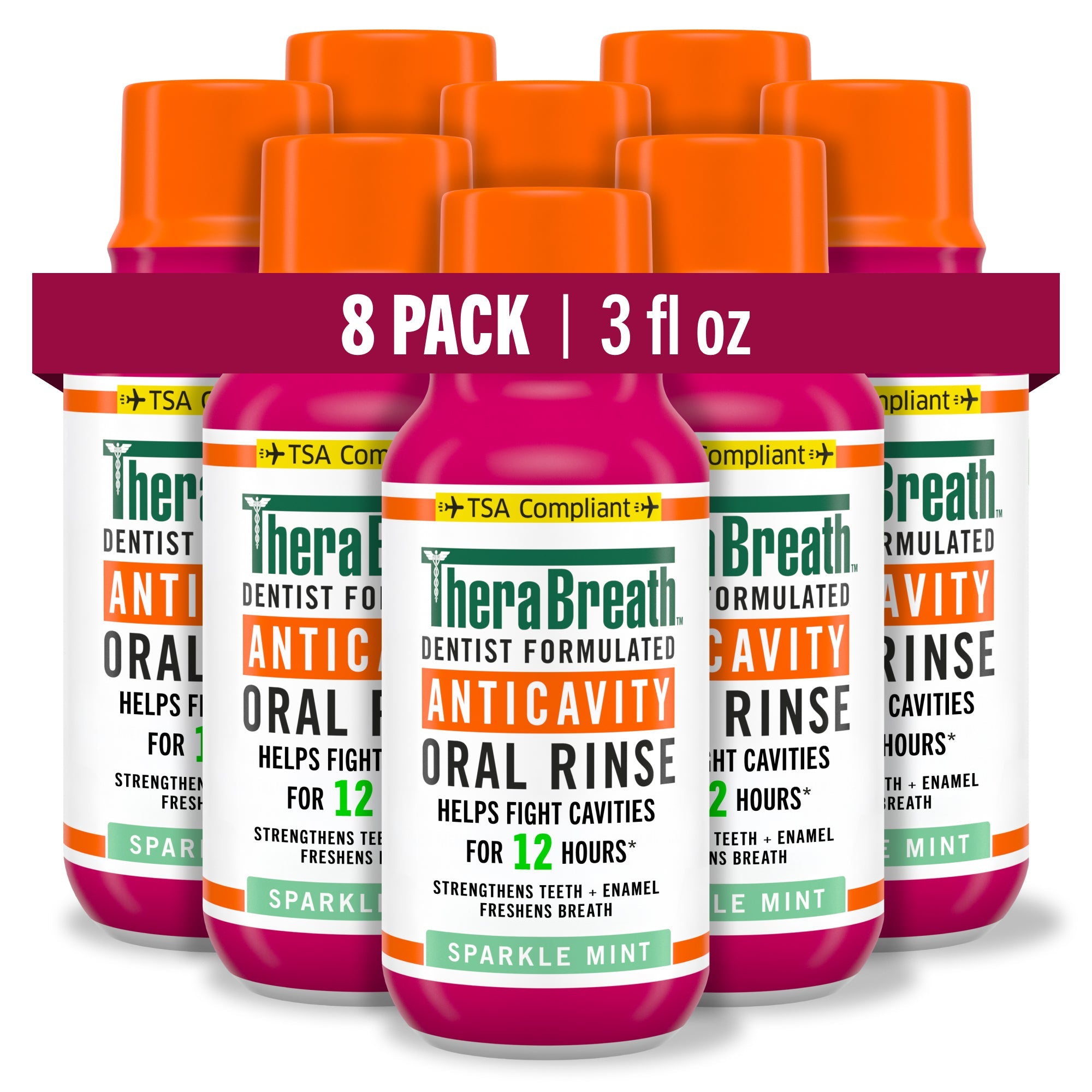 Anticavity Oral Rinse – Sparkle Mint – 3 OZ – 8 Pack