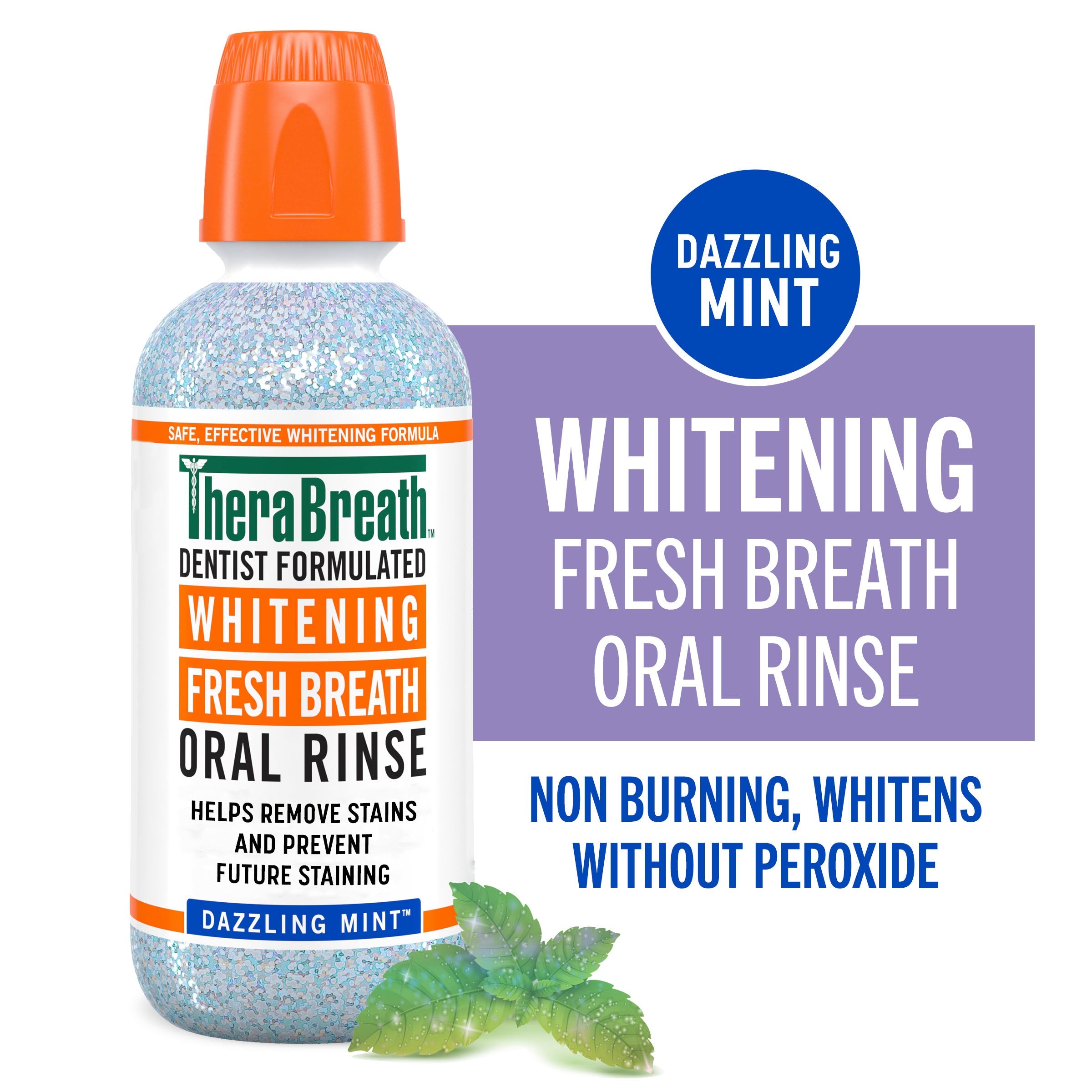 Whitening Fresh Breath Oral Rinse – Dazzling Mint – 16 OZ