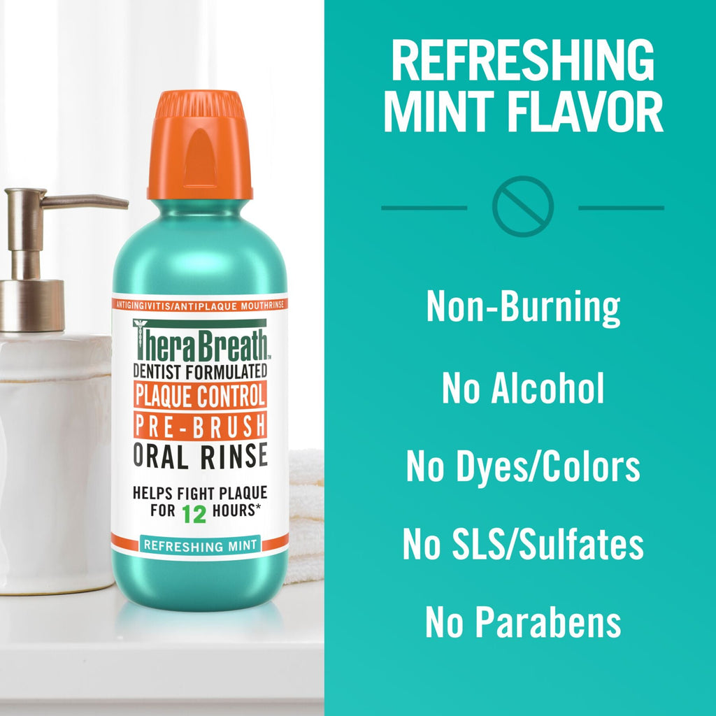 Plaque Control Pre-Brush Oral Rinse – Refreshing Mint Flavor – 16 OZ – 12 Pack (Save 15%)