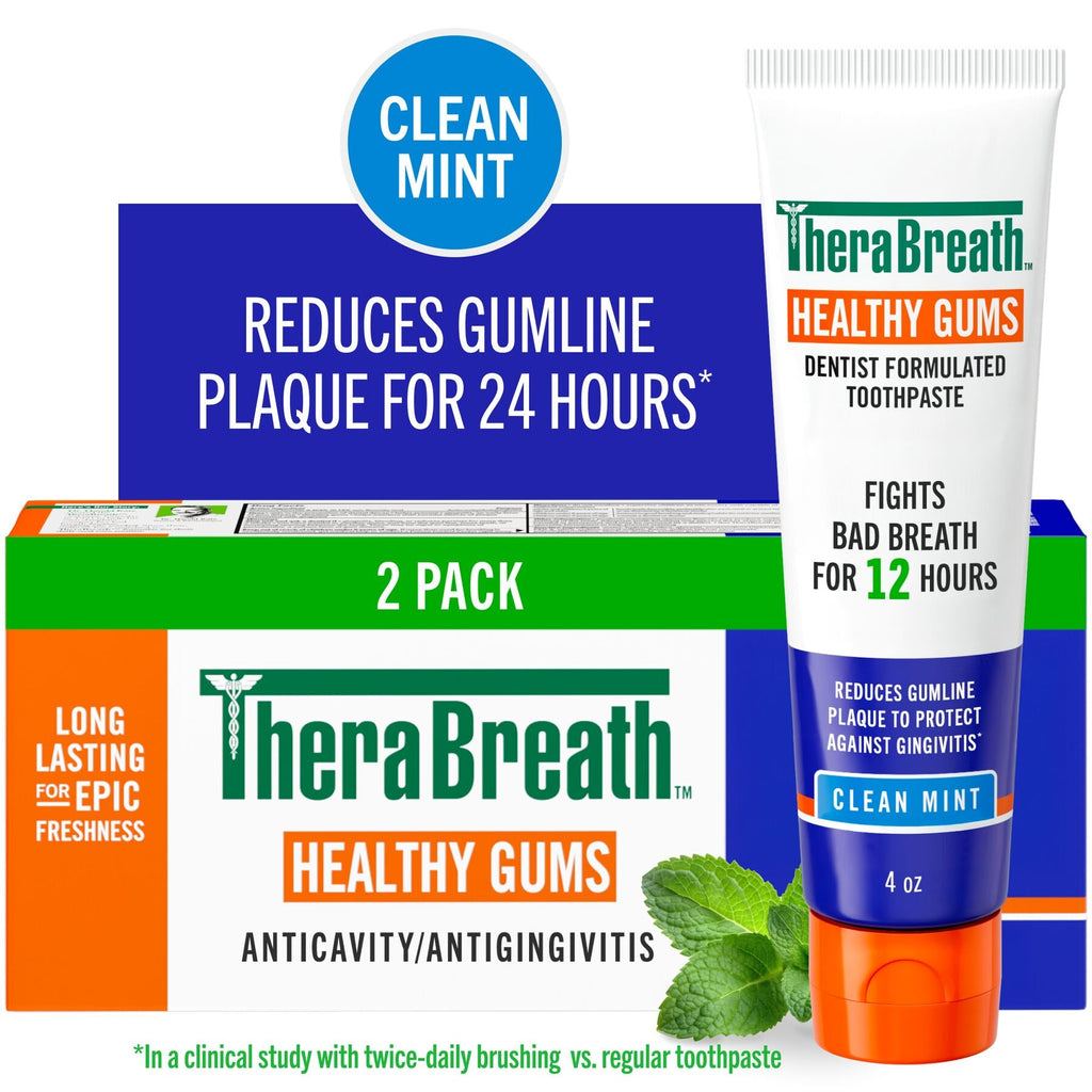 TheraBreath Healthy Gums Toothpaste, Helps Fight Gingivitis, Clean Mint – Single