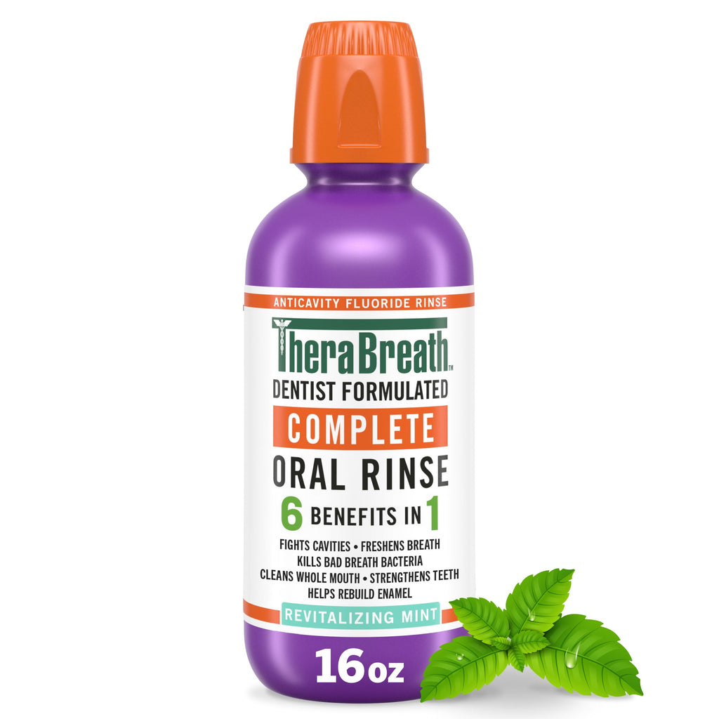 TheraBreath Complete Mouthwash, 6-In-1 Bene?ts, Alcohol-Free, Revitalizing Mint