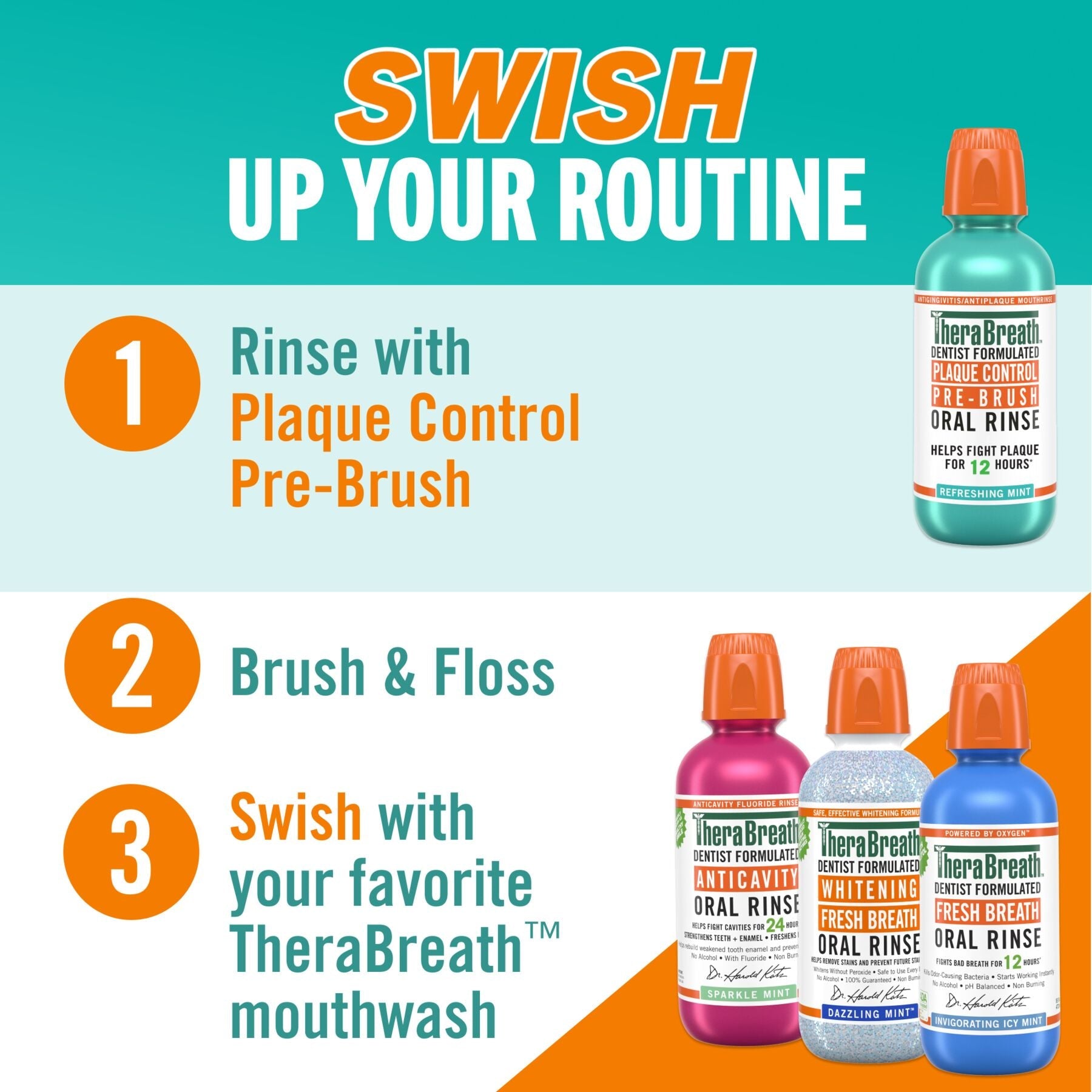Plaque Control Pre-Brush Oral Rinse – Refreshing Mint Flavor – 16 OZ – 12 Pack (Save 15%)