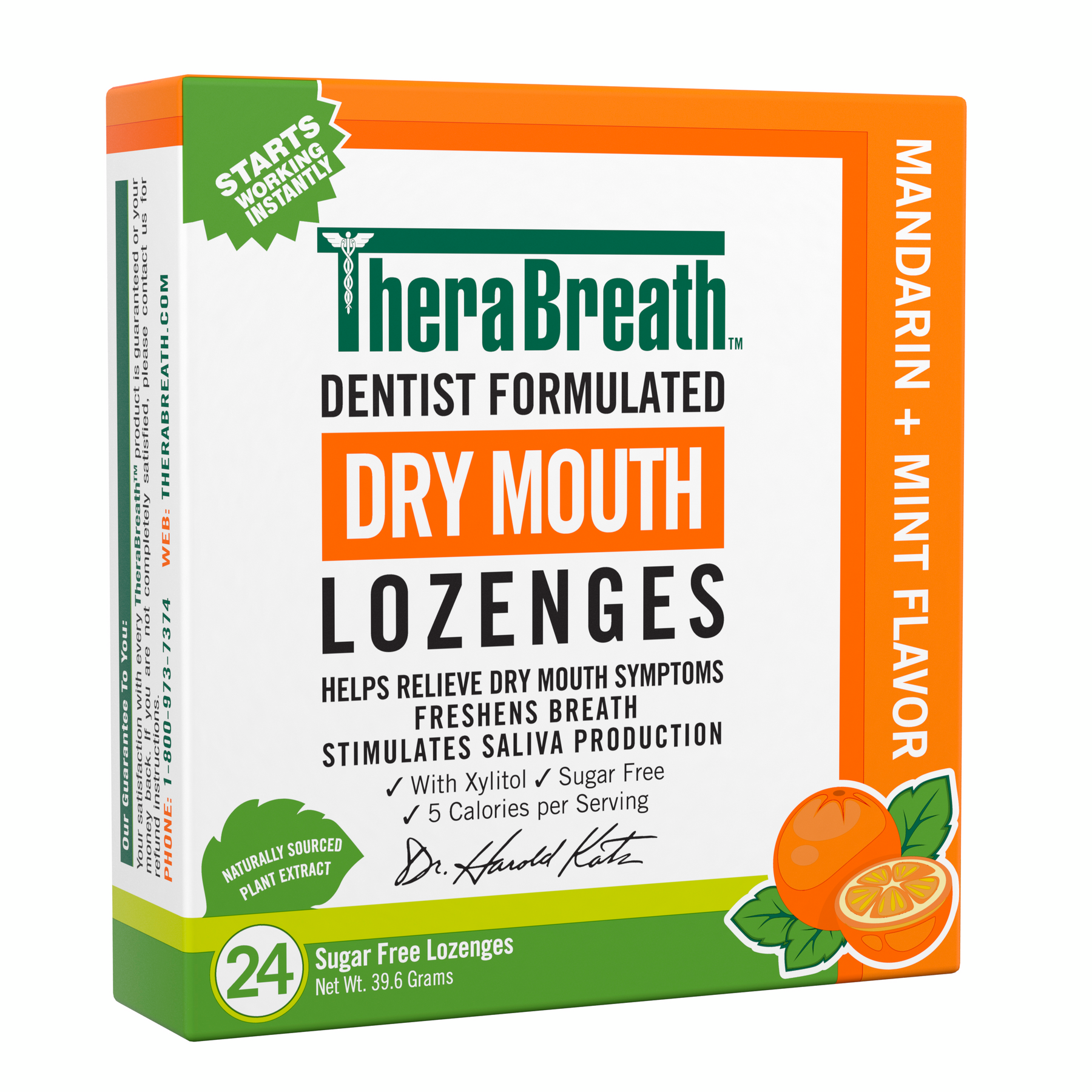 Dry Mouth Lozenges – Mandarin Mint – 24 CT
